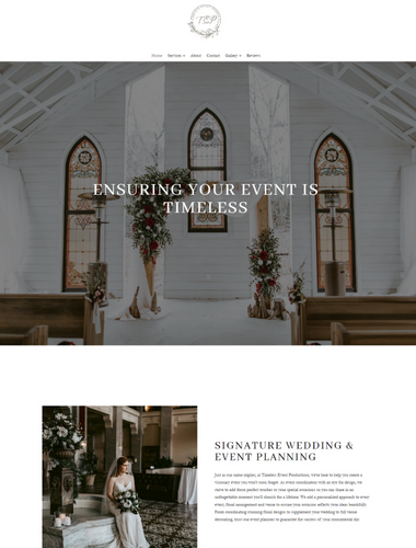 Example of a website designed by WPN Websites: Timeless Event Productions