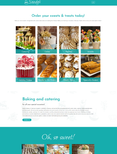 Website example: Sandy's Bakery