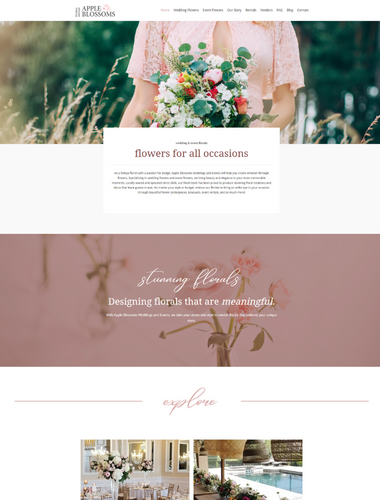Website example: Apple Blossom Weddings & Events