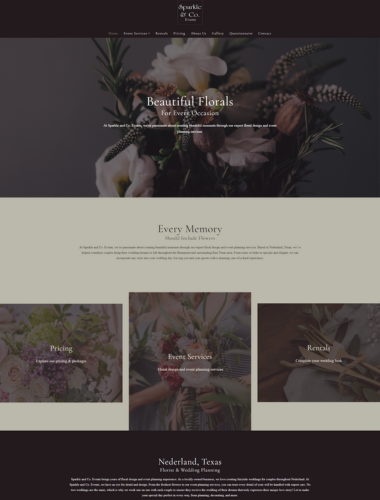 Website example: Sparkle & Co. Events